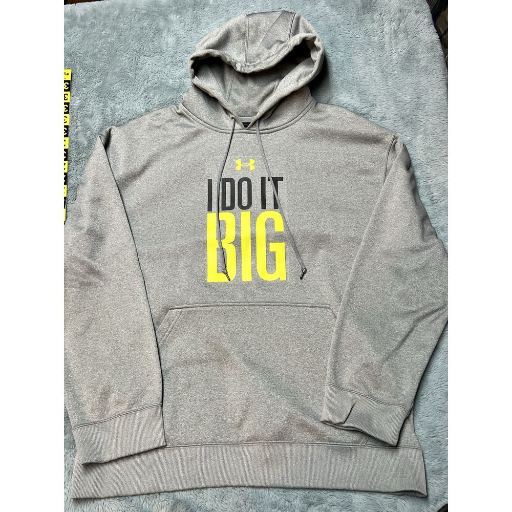 Under Armour Hoodie Men's XL Spell Out I Do It‎ Big Front Print Gray